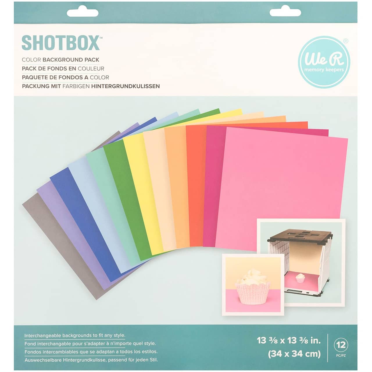 We R Memory Keepers® Shotbox Background Colored Sheets, 12pc.